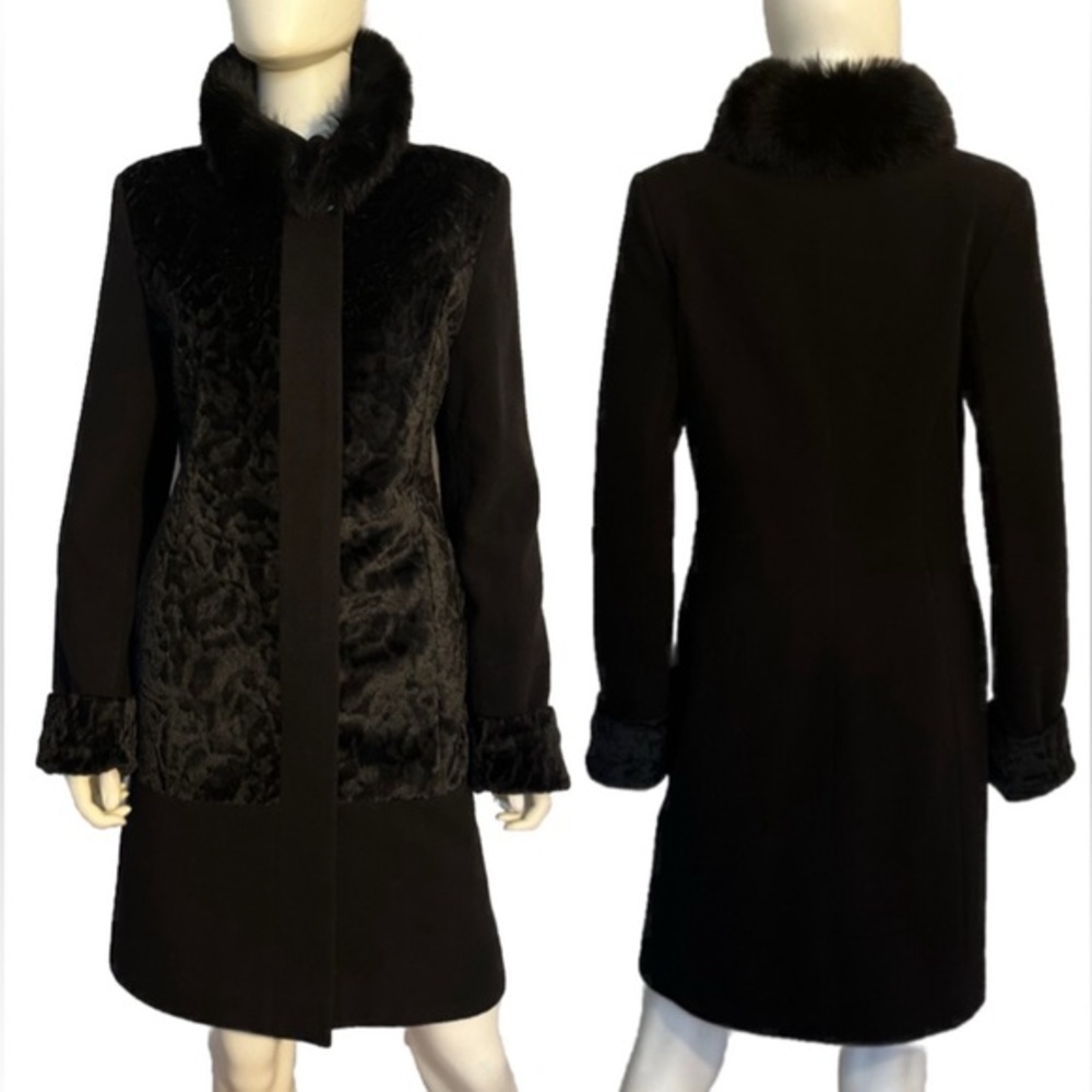 SALE🔥NEW WOMEN WINTER‎ COAT REAL RACCOON FUR COLLAR WOOL BLEND INSULATED JACKET